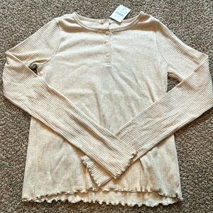 New with tags JCrew kids cream Henley shirt